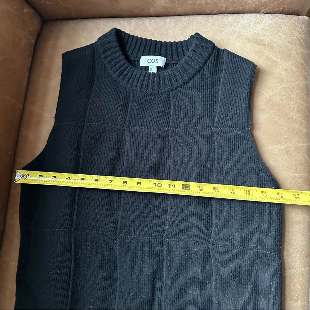 COS Fringed Panelled Wool Midi Dress black tassel knit  designer minimal sweater - Picture 12 of 15